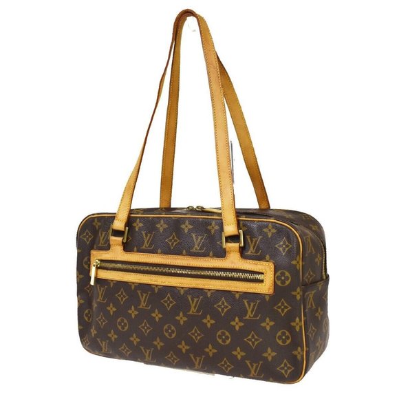 LOUIS VUITTON LV Logo Cite GM Shoulder Bag Monogram Leather Brown M51181 39MW726 - Picture 1 of 10